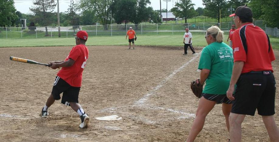 Co Rec Softball May 2015 guy in red shirt batting(10) - Copy