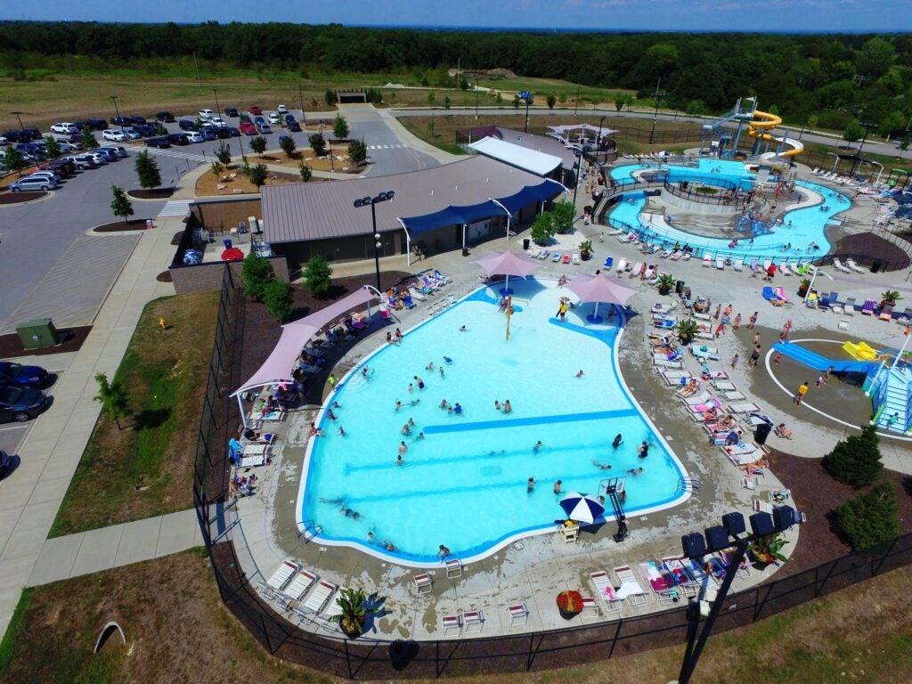 aerial image of splash station
