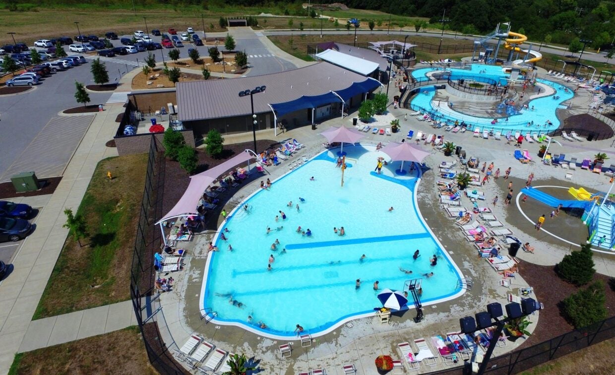 aerial image of splash station