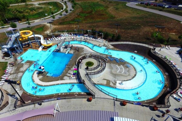 aerial image of Splash Station