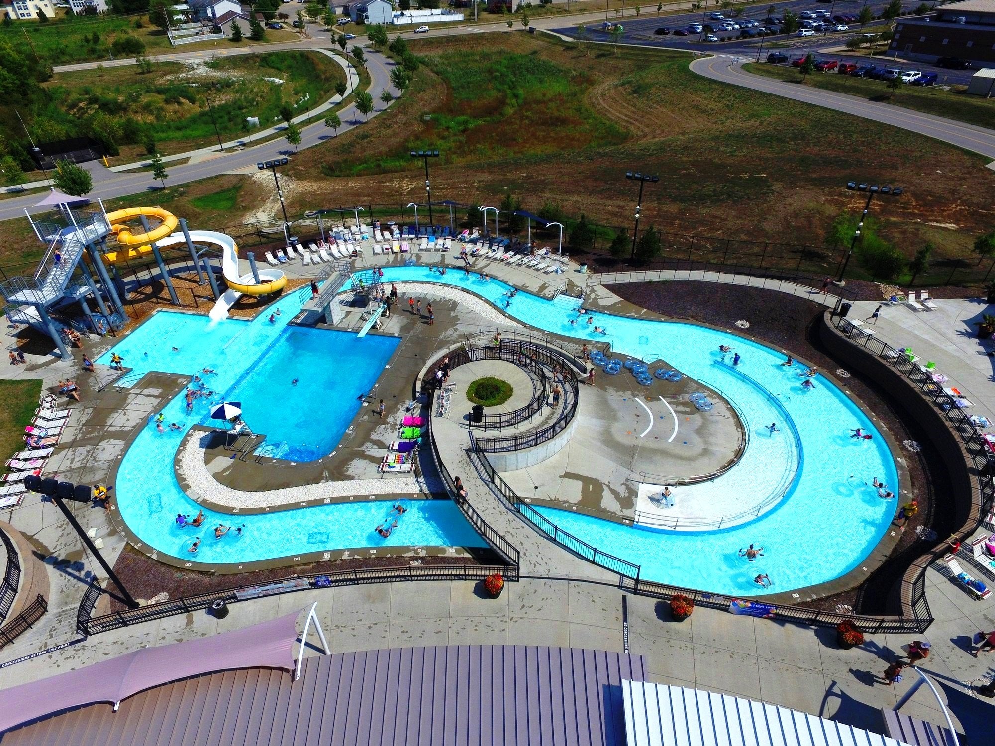 aerial image of Splash Station