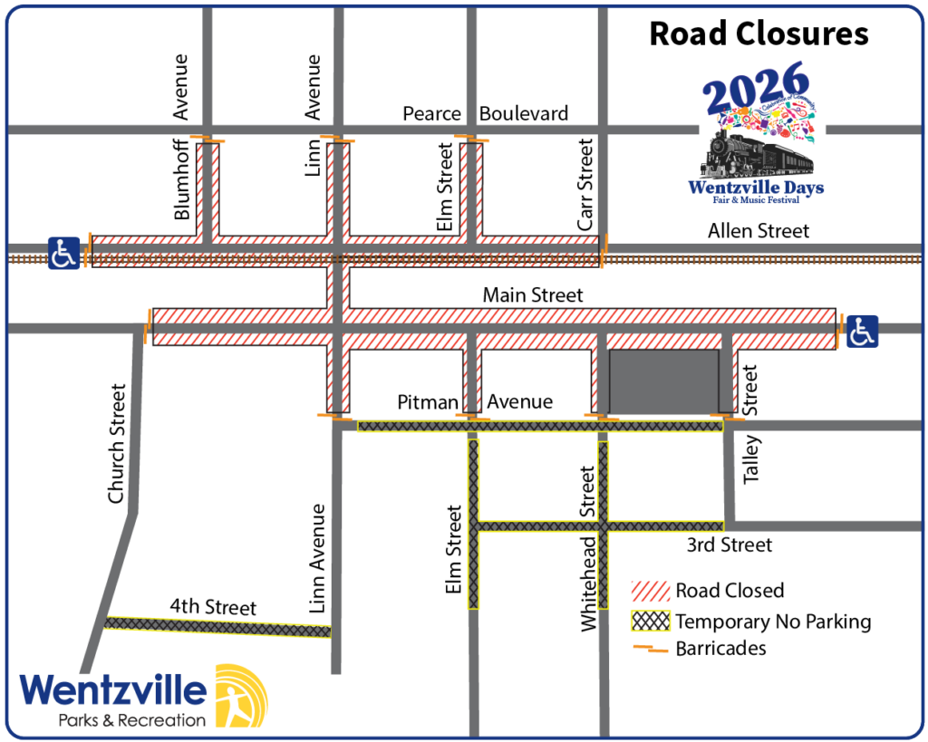 Map of Wentzville Days Traffic Plan 2026