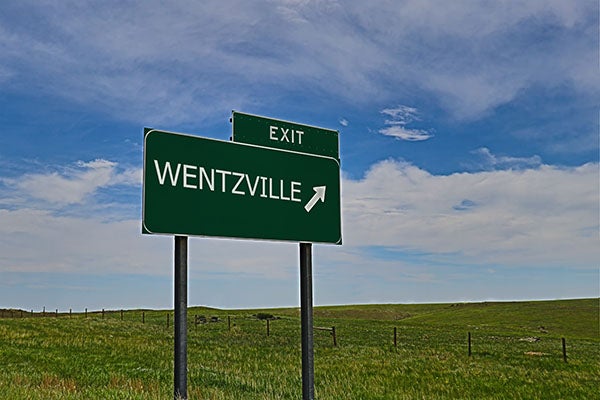 Highway exit sign for Wentzville