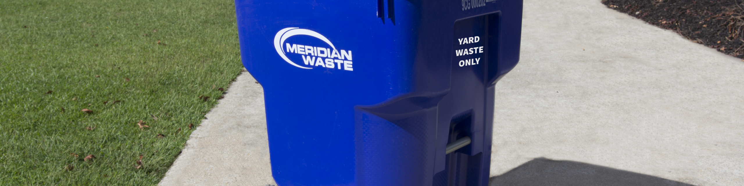 blue garbage bin