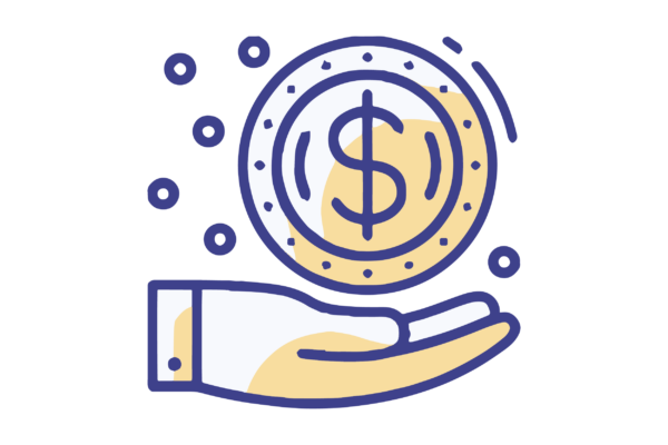 Economic vitality money in a hand icon