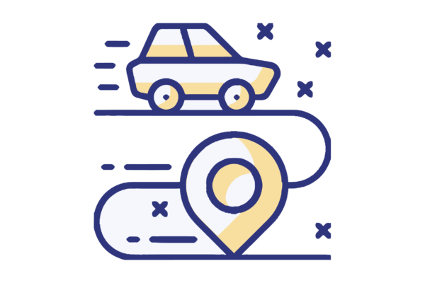 Car driving infrastructure icon