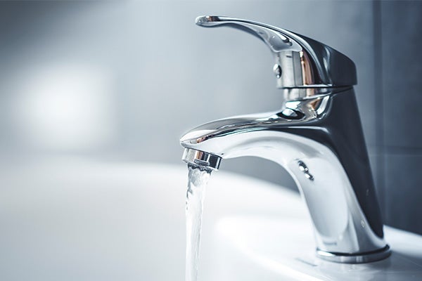 faucet with water coming out