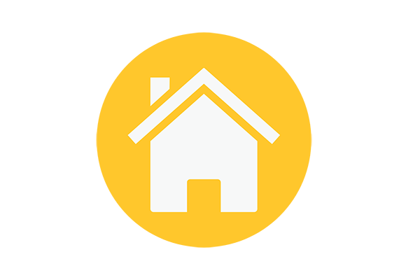 Yellow icon of a house.
