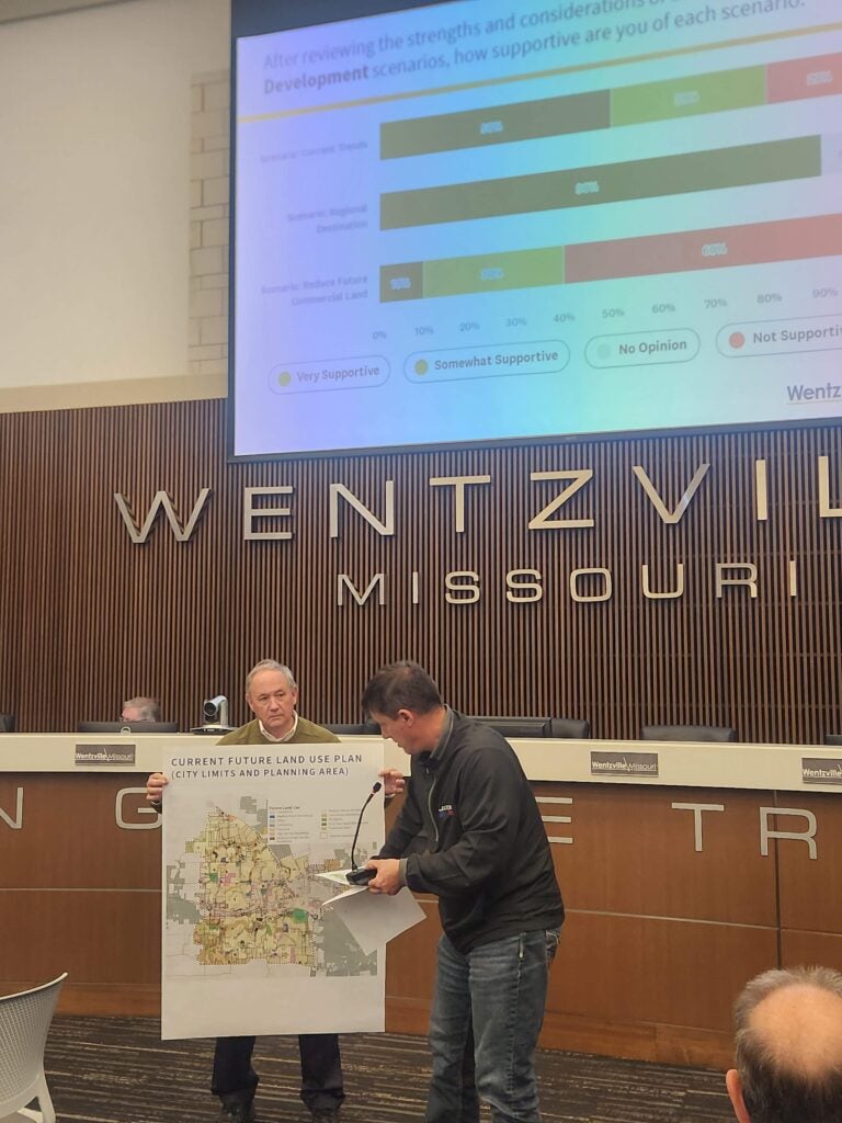 Board of Aldermen joint work session with Planning and Zoning Commission regarding future land use maps and planning.